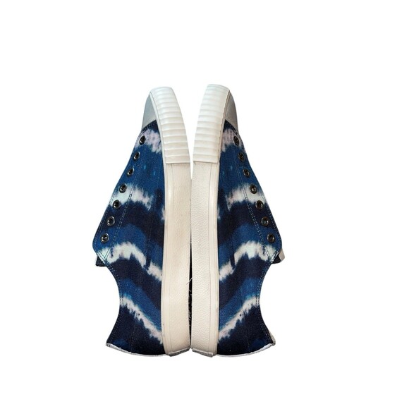 John Varvatos BootLeg Tie-Dye Slip-On Sneakers 11M Blue White No Laces - Picture 11 of 13